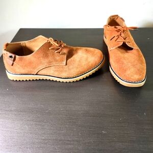 Dadawen Tan Classic Suede Lace Up Oxford Dress Business Casual Shoes US S 7.5/8